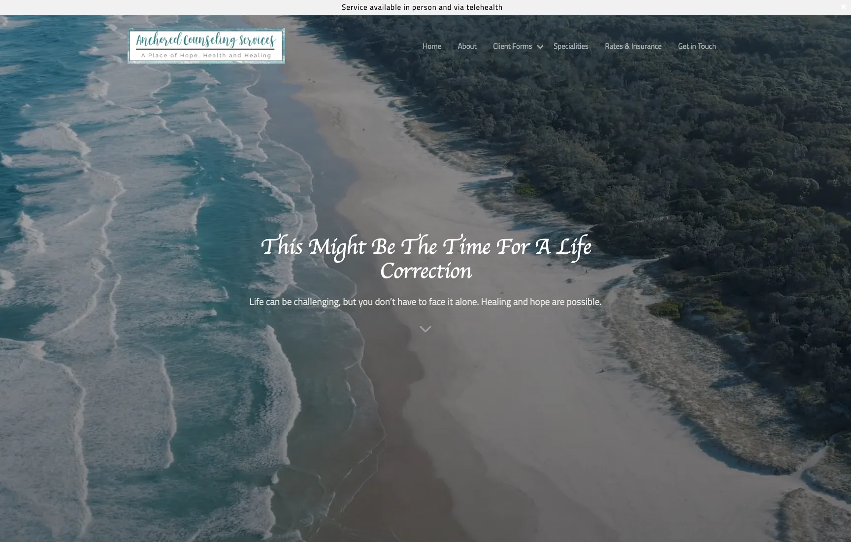 Anchored Counseling website